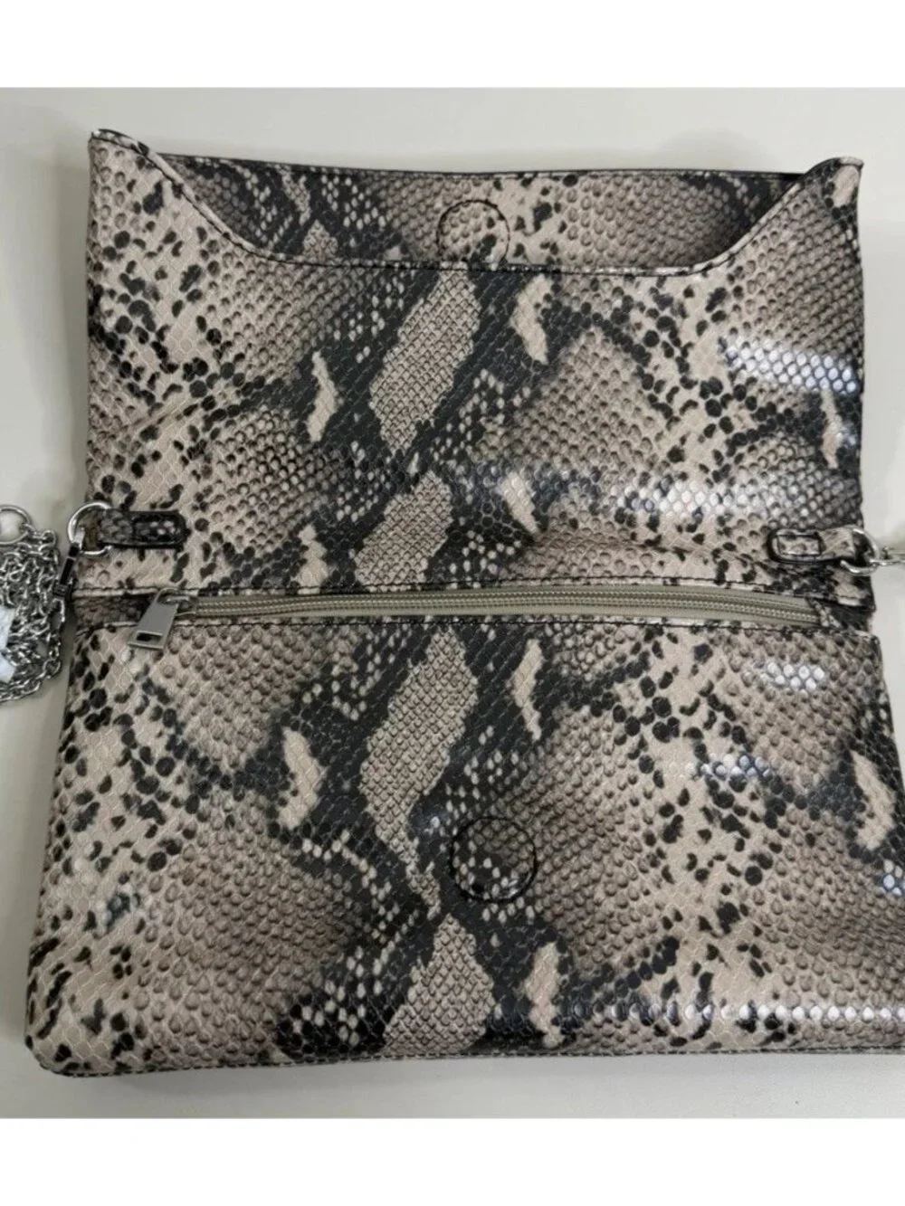 Kelly & Katie Snake Soft Foldover Clutch 6